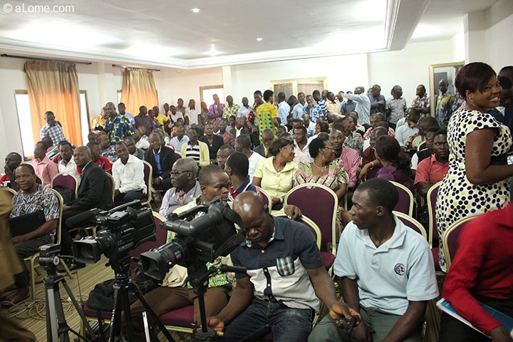 Des journalistes togolais lors dune Confrence de presse.