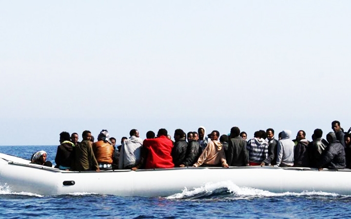 Migrants dans les eaux de la Mditerrane